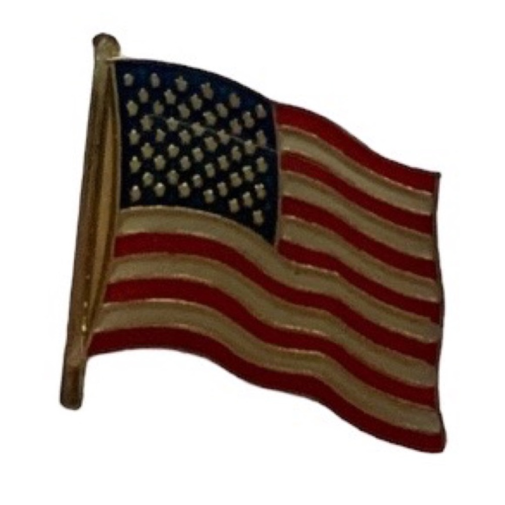 Vintage American Flag Hat Pin Lapel Pin Coat Pin Mens Woman’s Jewelry US Flag